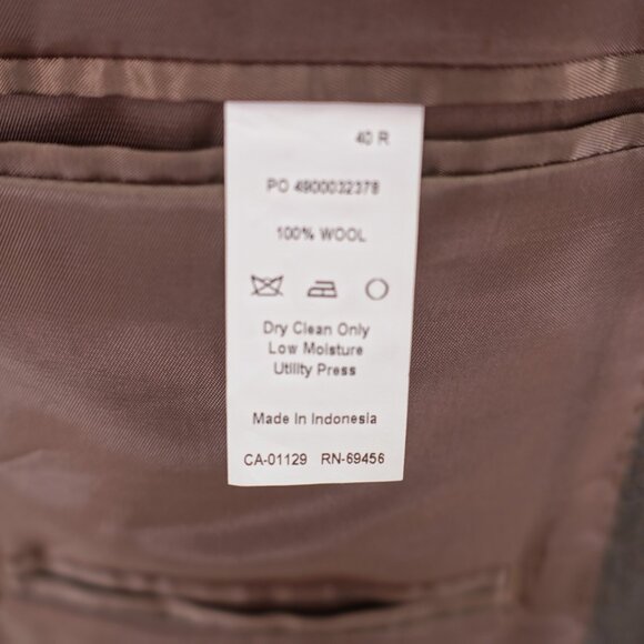 Calvin Klein Brown Black Soft Wool Star Check 2 Button 40S Tagged 40R Sport Coat - Picture 9 of 11